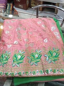 Pink Embroidered Lehenga Fabric