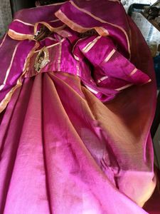 Magenta & Mustard Comb. Kota Doria Silk Saree