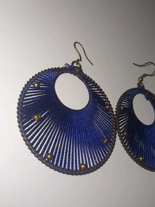 Blue Threaded Earrings