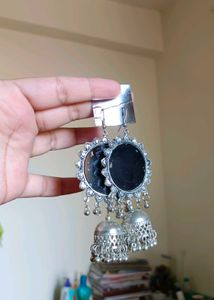 Oxidised Long Mirror Jhumka Partywear