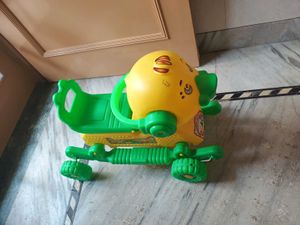Yellow &amp; Green Duck Ride-On Toy for Babies &amp; Kids