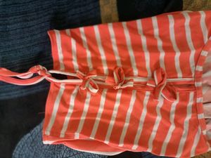 Striped Tie-Shoulder Top