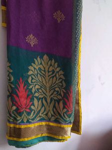 Purple And Green Saree