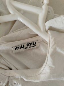 MiuMiu Croped Blouse With Printed Log
