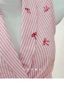 Striped Sleeveless Top with Bows