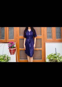 Elegant Blue Shirt Dress