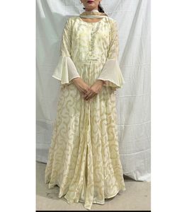 Elegant Anarkali Front Cut Long dress With Duppatt