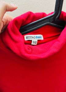 Red Turtleneck Top