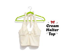 Cream Halter Top 🫶🏻