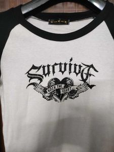 Black &amp; White Long Sleeve Tee