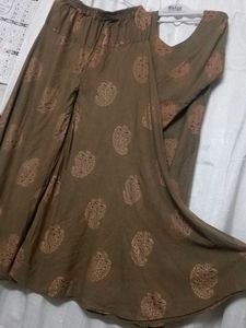 Olive Green Printed Suit