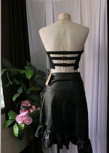 Black Floral Corset Top
