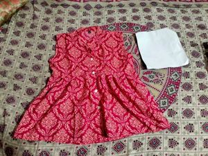 Pink Damask Print Sleeveless Top
