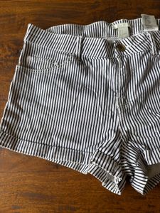 Striped Denim Shorts