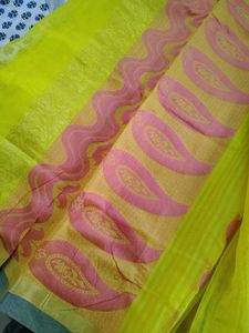 Yellow Cotton Saree