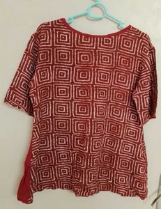 Patterned Maroon Top