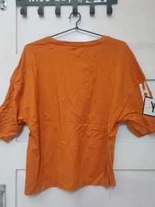 Trendy Orange Graphic T-Shirt