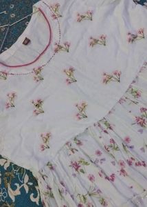 Floral Embroidered Tiered Dress