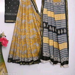 Elegant Yellow Printed Saree