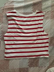 Red &amp; White stripped top - S size