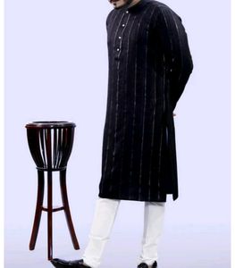 Striped Black Kurta