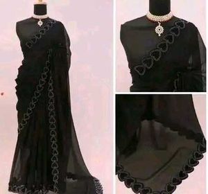 Elegant Navy Black Saree