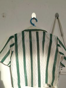 Korean Striped Short Sleeve Shirt