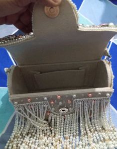 Elegant Beaded Clutch with Strap