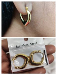 Gold Stainless Steel Hoop Earrings