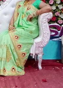Wedding Wear Saare With Stiching Blouse