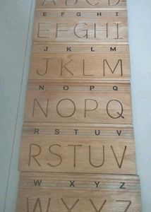 Uppercase letters And Number Craving Wooden Boards