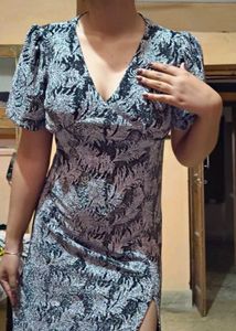 Printed Maxi Dress with Slit