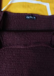 Chic Maroon Puff Sleeved Smocked Crop Top