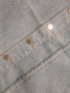 Denim Button-Down A-Line Skirt