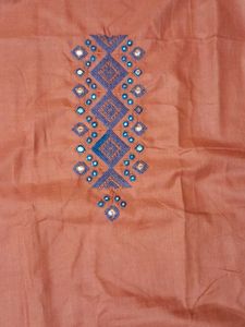 Dress Material Navy Blue Rust Combination