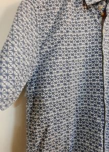 White Blue Combination Half Sleeve Very Nice Shirt
