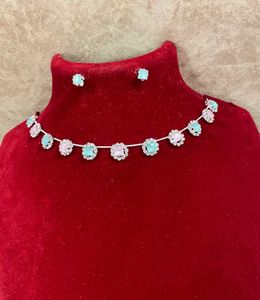 Pastel Pink &amp; Green Necklace Set