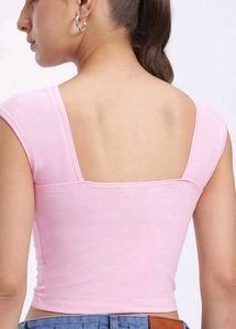 Pink Cherry Crop Top With Free Gift