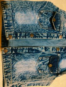Acid Wash Denim Vest