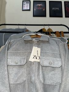 Zara Gray Relaxed Fit Jacket