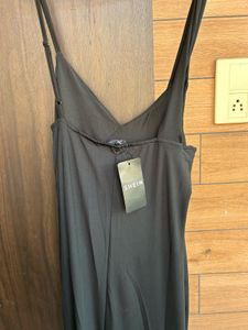 Shein Neck Ruched SplitThigh Maxi Dress