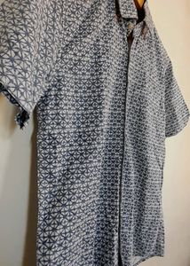 White Blue Combination Half Sleeve Very Nice Shirt