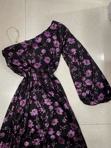 Elegant One-Shoulder Floral Dress
