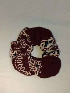 Burgundy Patterned Scrunchie