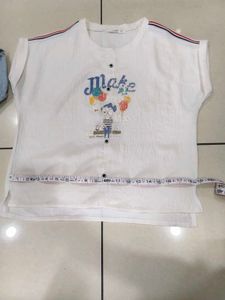 Cartoon Graphic Tank &amp; High Waisted Jeans Set