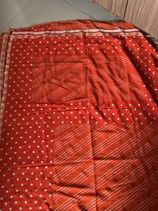Orange Striped Saree