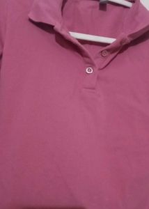 Collar Tshirt Full Sleeve Pink 🩷