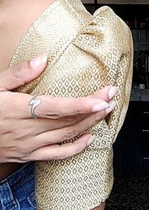 Gold Puff Sleeve Blouse