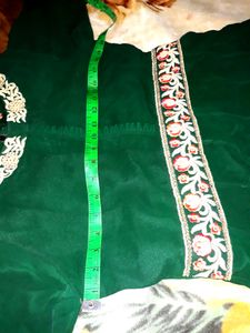 Bottle Green Heavy Ethnic Gown (Comes With Heav