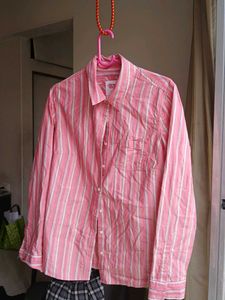Pink Shirt With White Stripes
